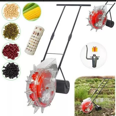 Рука толкает сеялку кукурузы многофункциональный арахис соя сорго сеялка