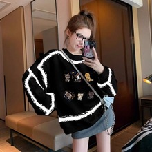 撞色卫衣女秋冬设计感今年流行超好看上衣潮