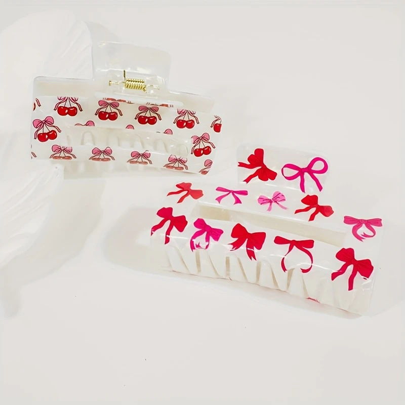 45g Weight Hair Claws Hair Accessories Type 1 Piece Quantity Daily, Street Occasion Acrylic Material Bow Knot Pattern All Seasons Season Women's Gender Sweet, Classic Style Style Sweet Classic Style Women's Bow Knot Acrylic Hair Claws 10