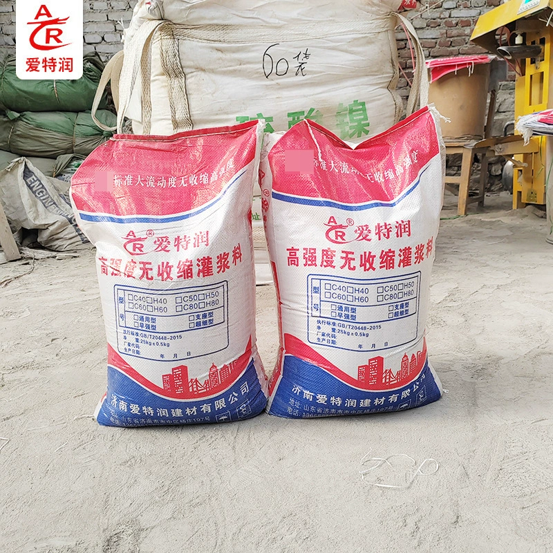 Высокопрочный неусадочный затирочный материал, тип ранней прочности 25kg h40h60h80h100, вторичный затирочный материал для фундамента оборудования
