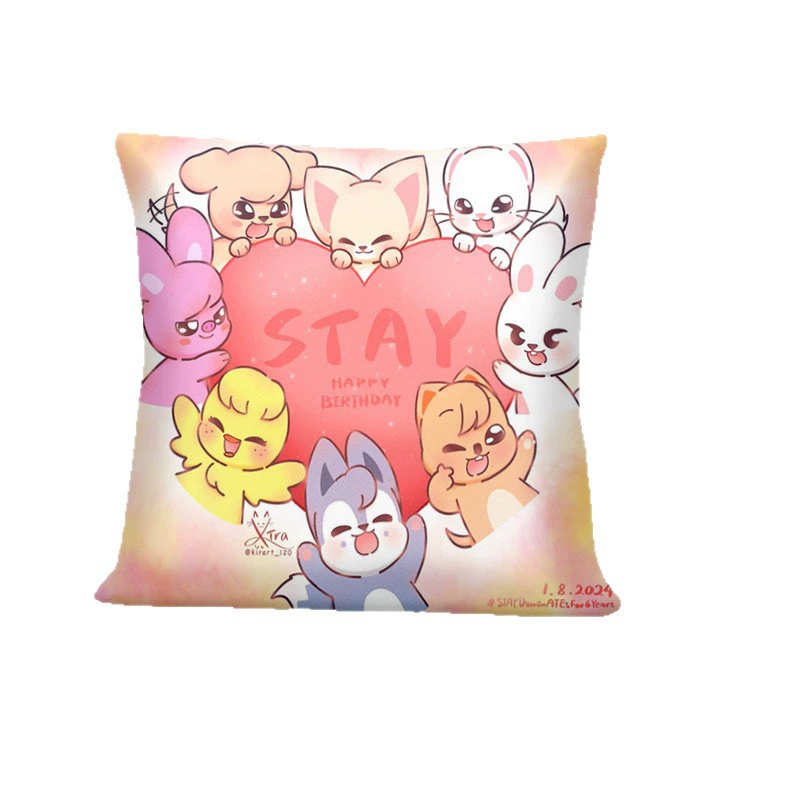 Cartoon pillow, plush doll, double-sided pillowcase