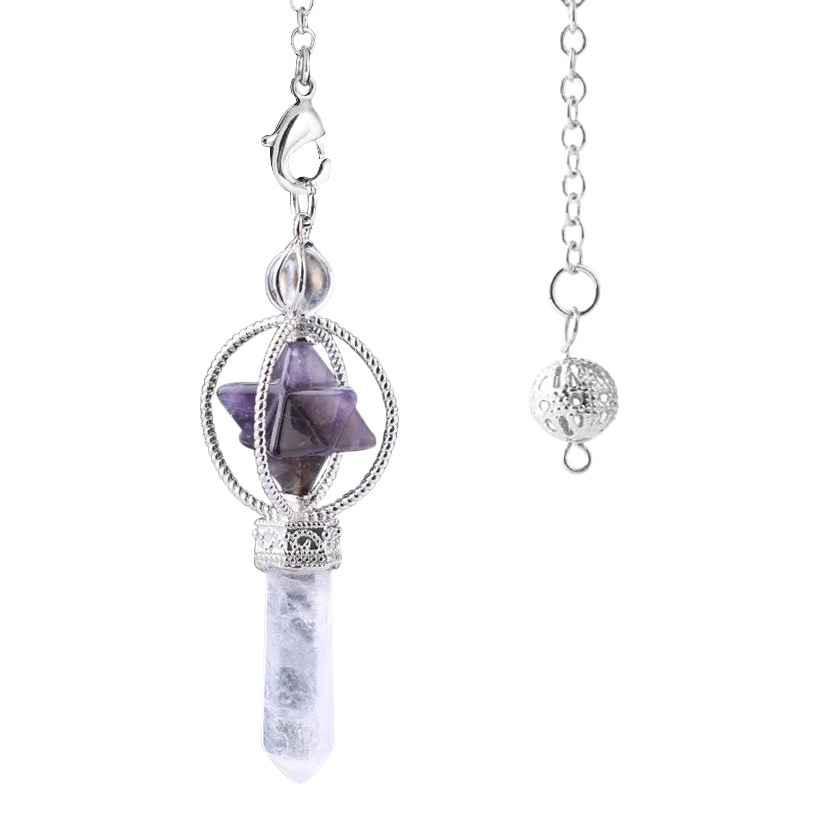 Csja Dropshipping Merkaba Six-Pointed Star Pendant Pendulum Pendant Rotatable Merkaba Jewelry F770