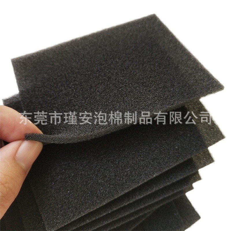 宠物饮水机过滤绵滤芯网状爆破海绵10-60PPI防尘黑色过滤棉阻燃绵
