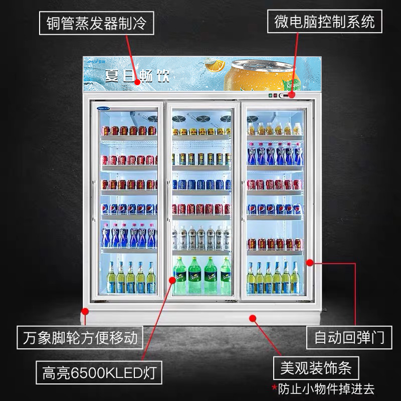 啤酒柜冷藏展示柜立式商用冰箱单门保鲜柜饭店超市冷柜双门 饮料