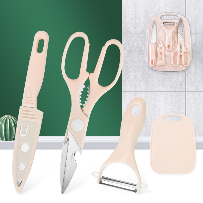 Spot tablero de cortar juego de cuchillos de acero inoxidable tijeras de cocina de succión de doble cara