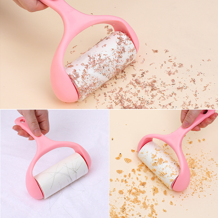 Yiwu pelo pegado máquina rollo de papel hogar papel pegajoso desgarrable rodillo pegajoso hogar oblicuo rodillo de lagrimeo cepillo rodillo pegajoso tubo 10cm