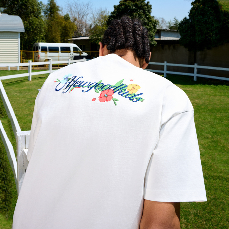 [馬思偉と同じスタイル] AFGK25SS 全国トレンドブーケ半袖Tシャツ 男女兼用 カップル着用 夏 アメリカンTシャツ|undefined