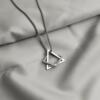 Brand long plant lamp hip-hop style suitable for men and women for elementary school students, pendant stainless steel, necklace, square triangle