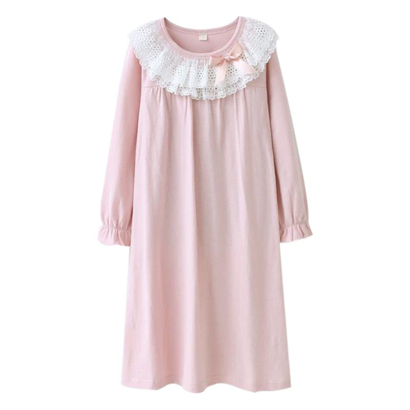 Детская Пижама, хлопковая детская ночная рубашка, кружевная ночная рубашка для девочек, детская домашняя одежда в Корейском стиле, производитель в наличии