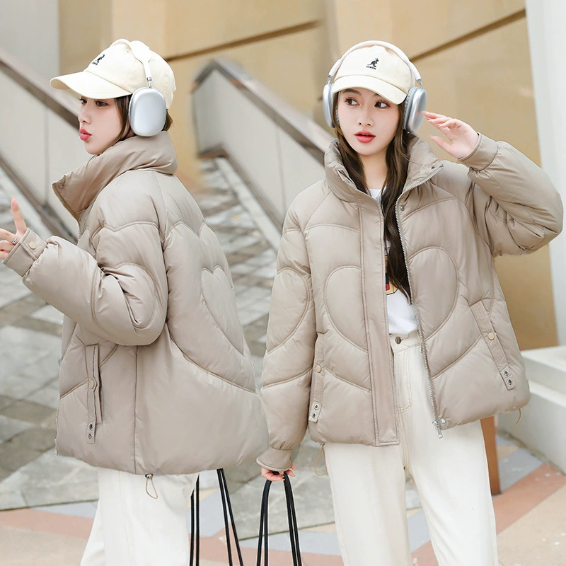 Хлопчатобумажная одежда женская зимняя 2024 новая короткая куртка толстая хлопчатобумажная куртка свободный воротник