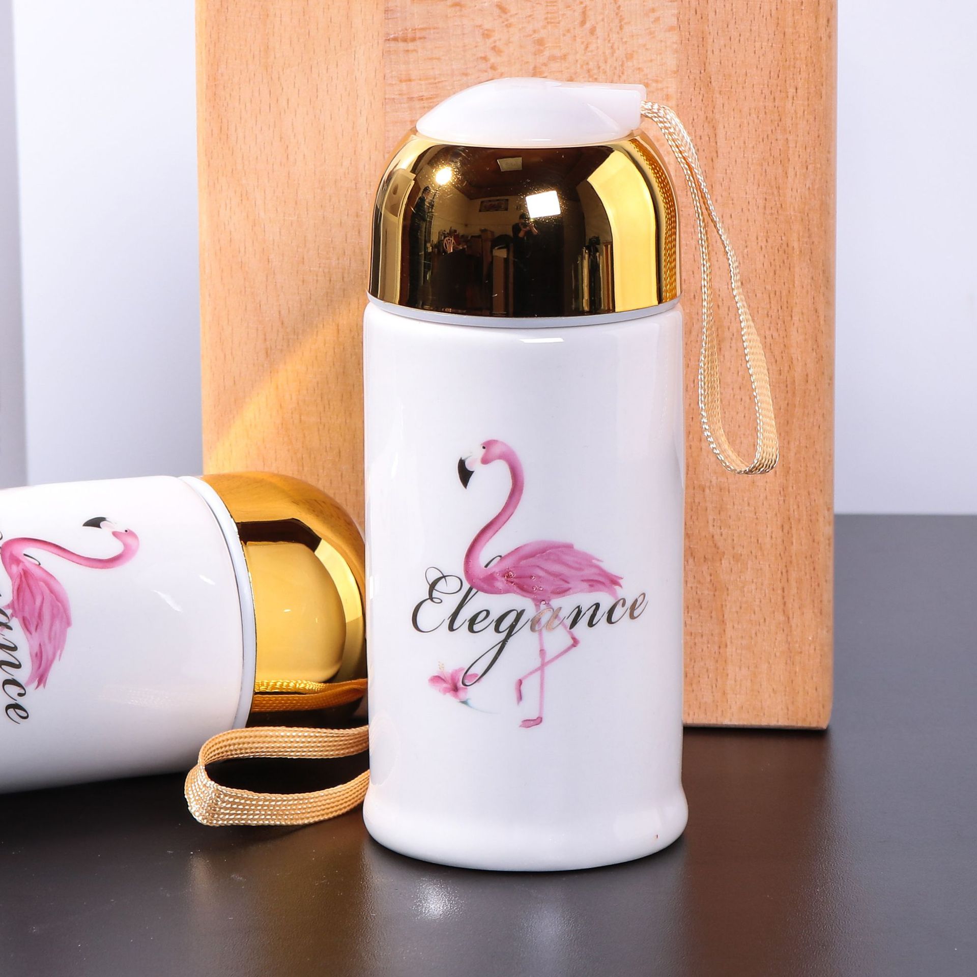 喜糖伴手禮組裝火烈鳥直筒隨手馬克保溫陶瓷杯送禮開業活動回贈杯