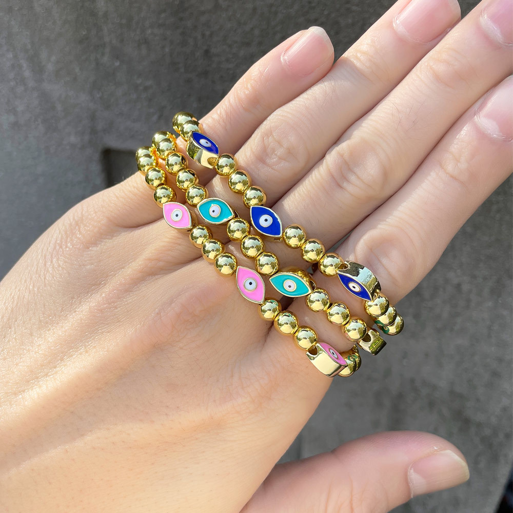 European and American cross-border bracelet niche design demon eye simple round bead accessories