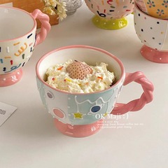 個性的なアイデアがかわいいマグカップはとてもきれいな水カップ家庭用陶磁器朝食カップ大容量カップ