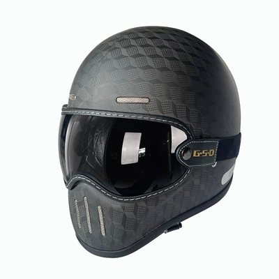 Motosiklet kaskı (dəbilqə) – Motorcycle Helmet for Men and Women - matte-three-dimensional-pattern-black-tea-mirror-m55-56