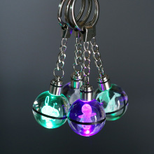 水晶精灵球钥匙扣定制神奇宝贝宝可梦宠物小精灵皮卡丘周边纪念品