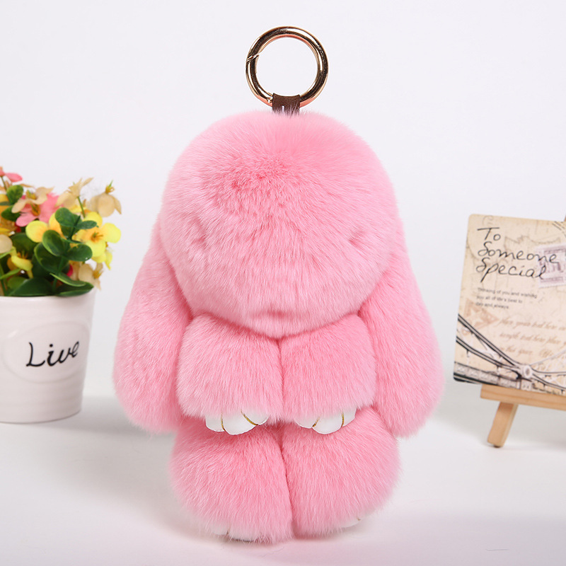 Bunny pendant imitation Rex rabbit fur cute plush doll rabbit decoration rabbit keychain bag ornaments car