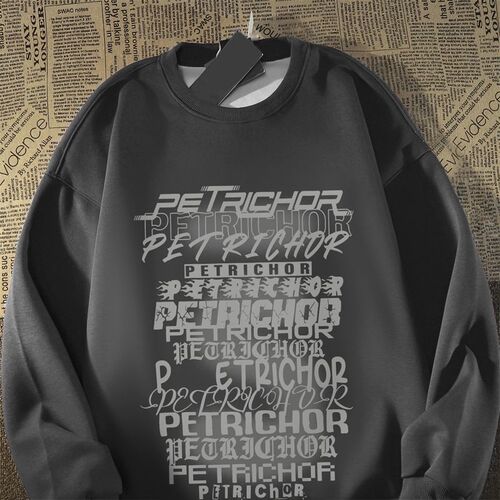 Lazy style round collar hooded pullover hooded sweater retro American long-sleeved coat Personalized S-shaped superimposed letter print men