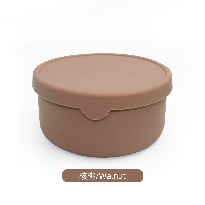 Caja de silicona redonda sellada aislamiento térmico caja de almuerzo calentamiento por microondas con cubierta