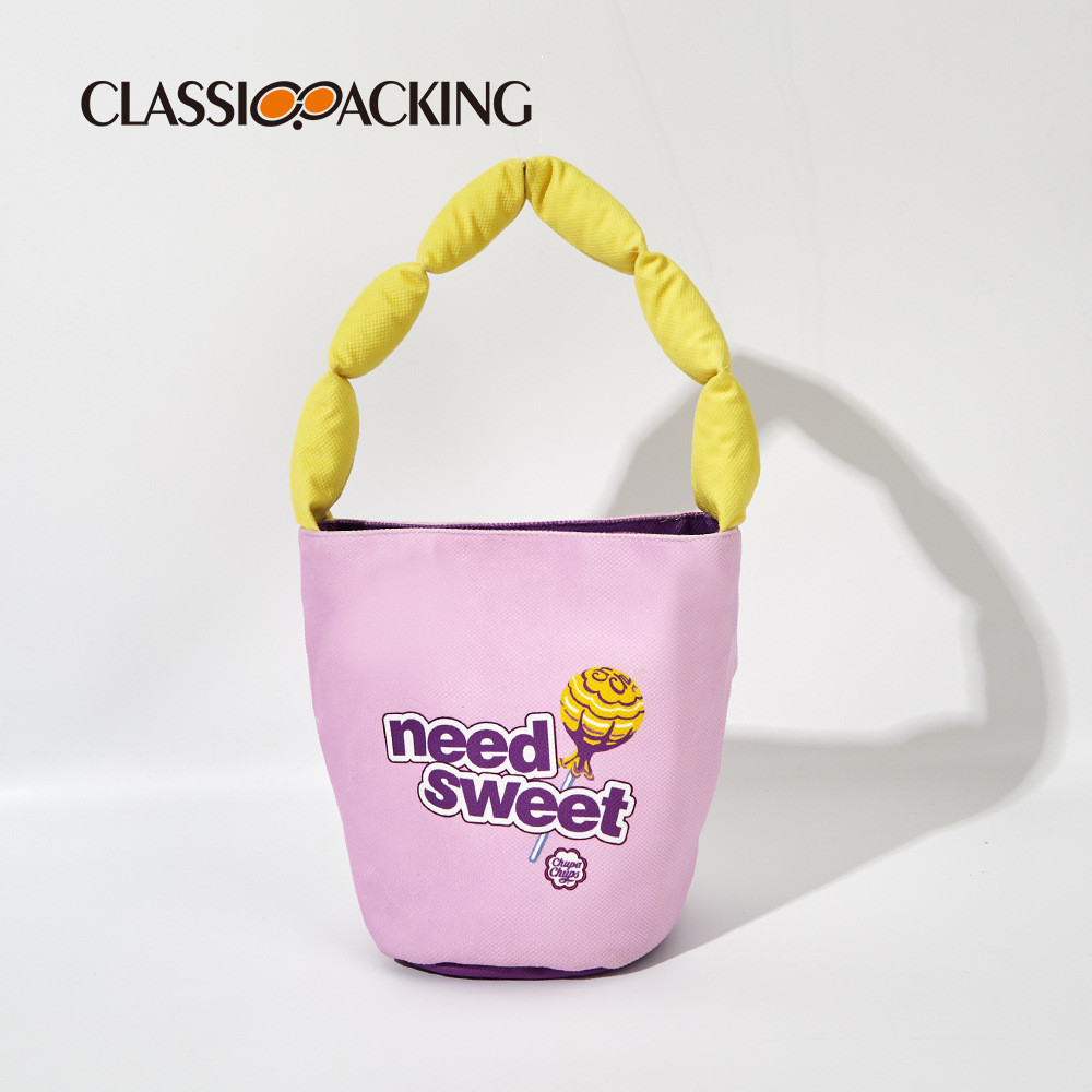 Bolso de moda lindo japonés del INS Bolso de cubo personalizado simple algodón-llenado perla del bolso con el logotipo impreso