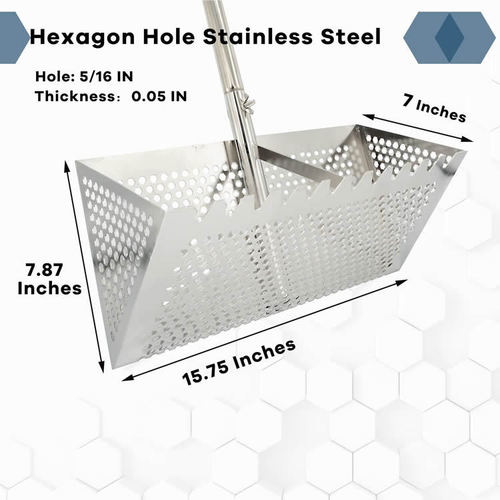 Amazon Stainless Steel Sand Screen Foldable Beach Shark Tooth Screen, Sand Crab Trap with Folding Bucket