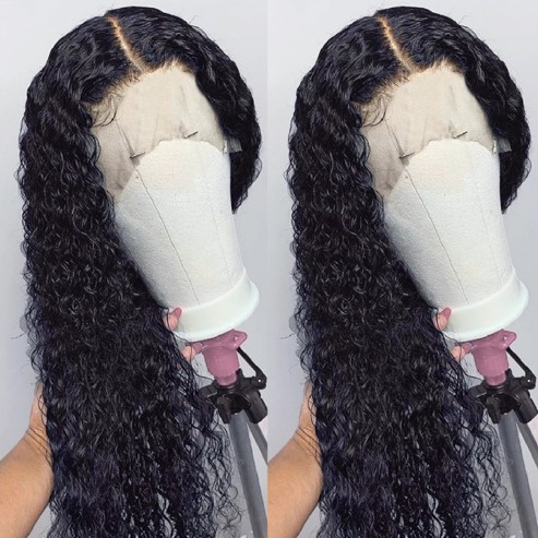 Perucas europeas y americanas, cabello rizado africano transfronterizo nuevo estilo de moda negro medio largo cabello rizado cubierta de fibra química