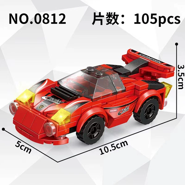 Red racing car, 105 pieces
