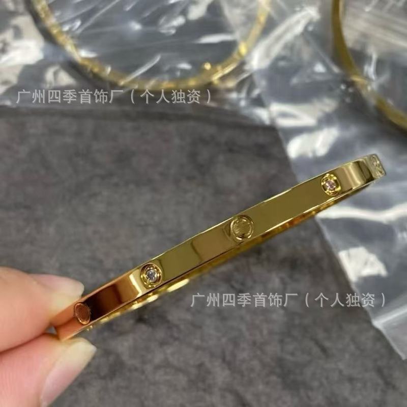 高版卡家经典LOVE满天星手镯CNC男女手环玫瑰金厚镀18K金满钻V金|undefined