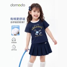 女童上衣棉短袖T恤卡通印花洋气夏装宝宝透气舒适上衣儿童时尚潮