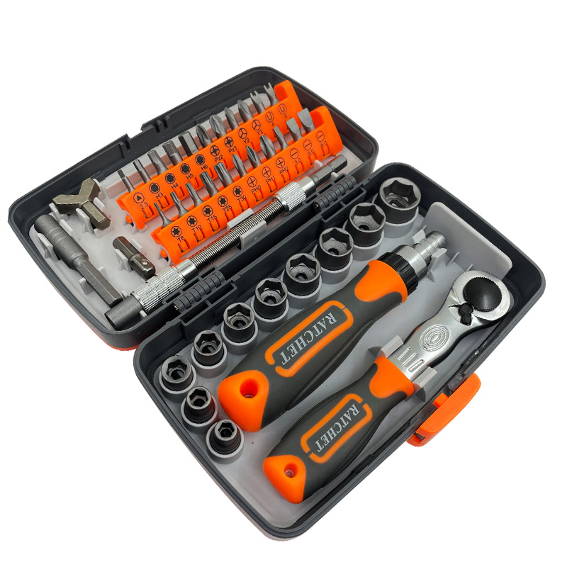 38 하나의 스크루 드라이버 세트 다기능 래칫 렌치 가정용 유지 보수 기계 수리 조합 도구 공장 도매