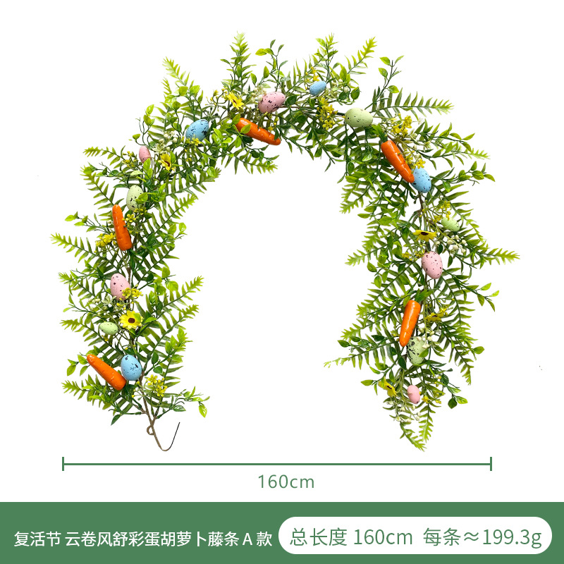 Huevo artificial agua hierba ratán Amazonas Pascua casa verde planta decoración colgante de pared huevo artificial guirnalda