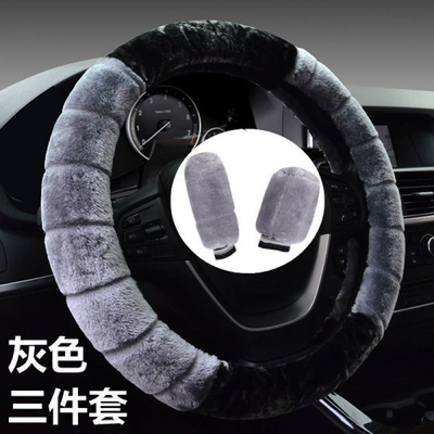 Steering wheel cover – winter non-slip cover - bamboo-gray-steering-wheel-cover-gear-hand-brake-cover-round-38cm