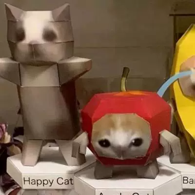 Новый стиль кошка meme ручной оригами 3d стерео DIY ручной подарок банан кошка яблочный кот happy кошка материал пакет