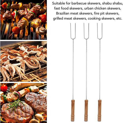 OASISWJ barbecue barbecue signature mutton skewers signature wooden handle barbecue skewers commercial skewers barbecue workers