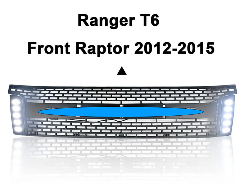 Suitable for 12-14 Ford FORD ranger net modification front face T6 pickup truck with light net grille