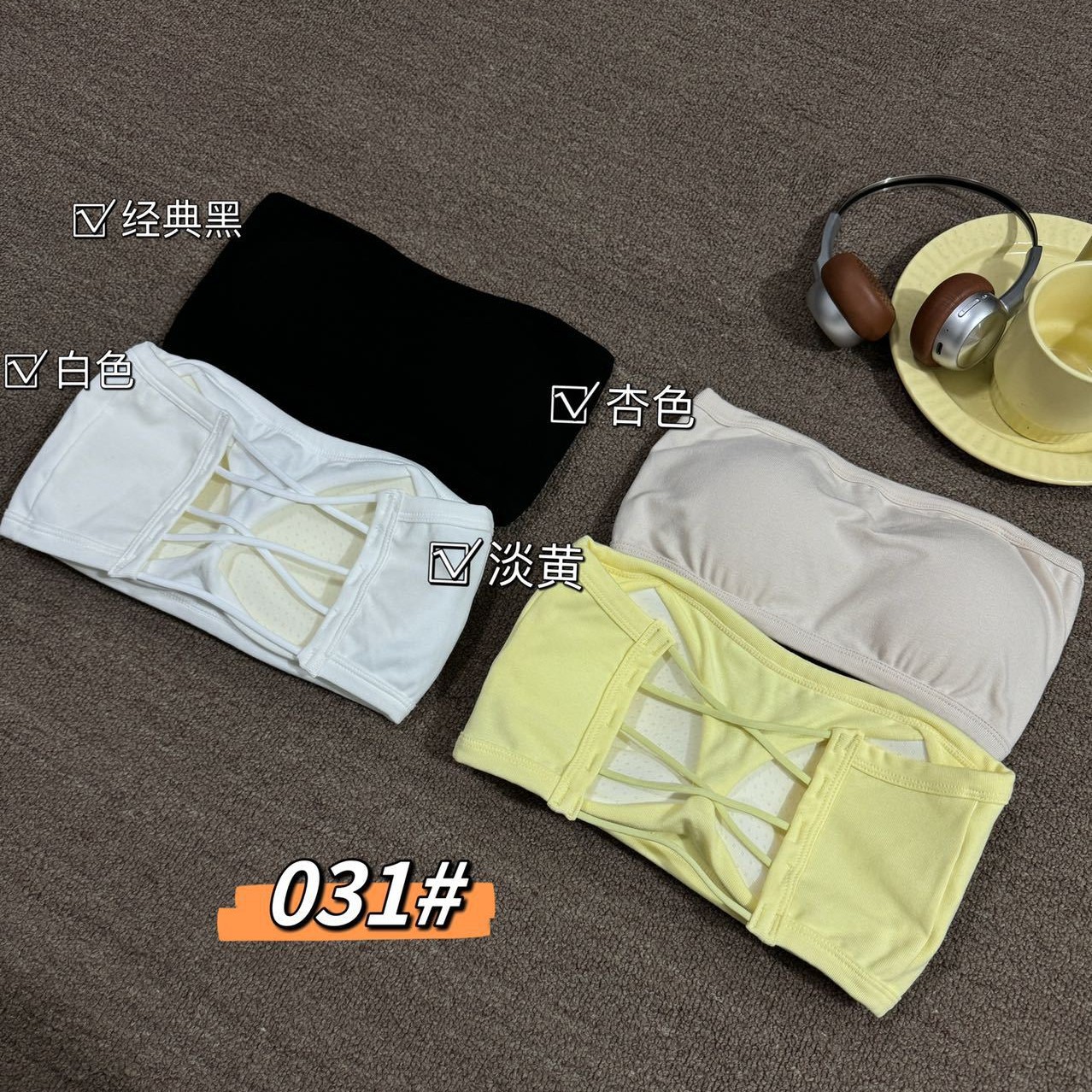New strapless strapless cross beautiful back fixed cup anti-exposure without steel ring strapless strapless bra slings with chest pad underwear