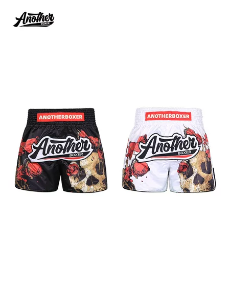 Anotherboxer New Style Skull Rose Boxing and Martial Arts Fighting Uniform Professional Competition Shorts for Fighting Sports