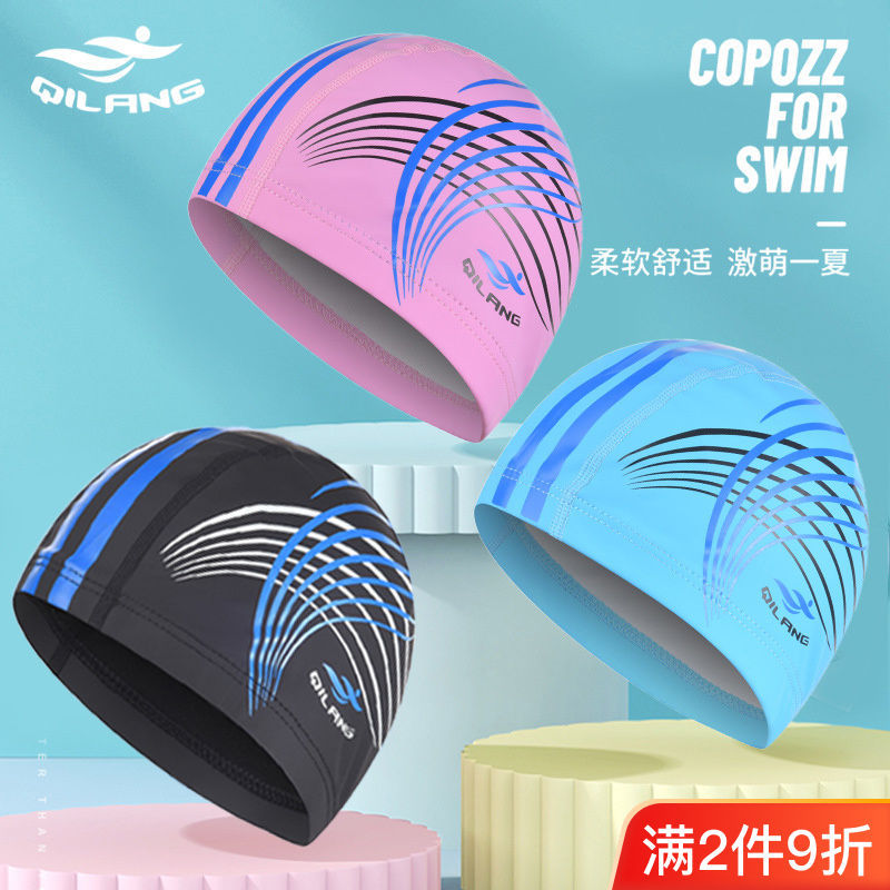 Sombreros de baño para hombres y mujeres pu adultos niños tela general no estrangulada cabeza larga fábrica de sombreros de baño comercio al por mayor