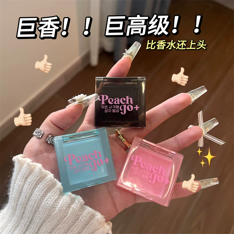 PEACH JO Маленькая квадратная коробка с твердым бальзамом Парфюм Белый персик Улун бальзам для тела Длительный аромат девушки