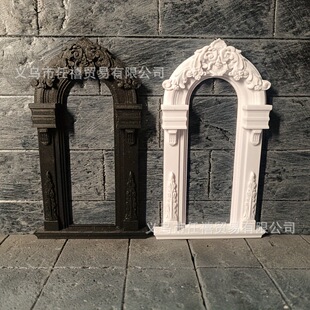 European-Style Wedding Flower Gate Model Window Dollhouse Furniture DIY Handmade Architectural Model Window Scenery Bjd Accessories