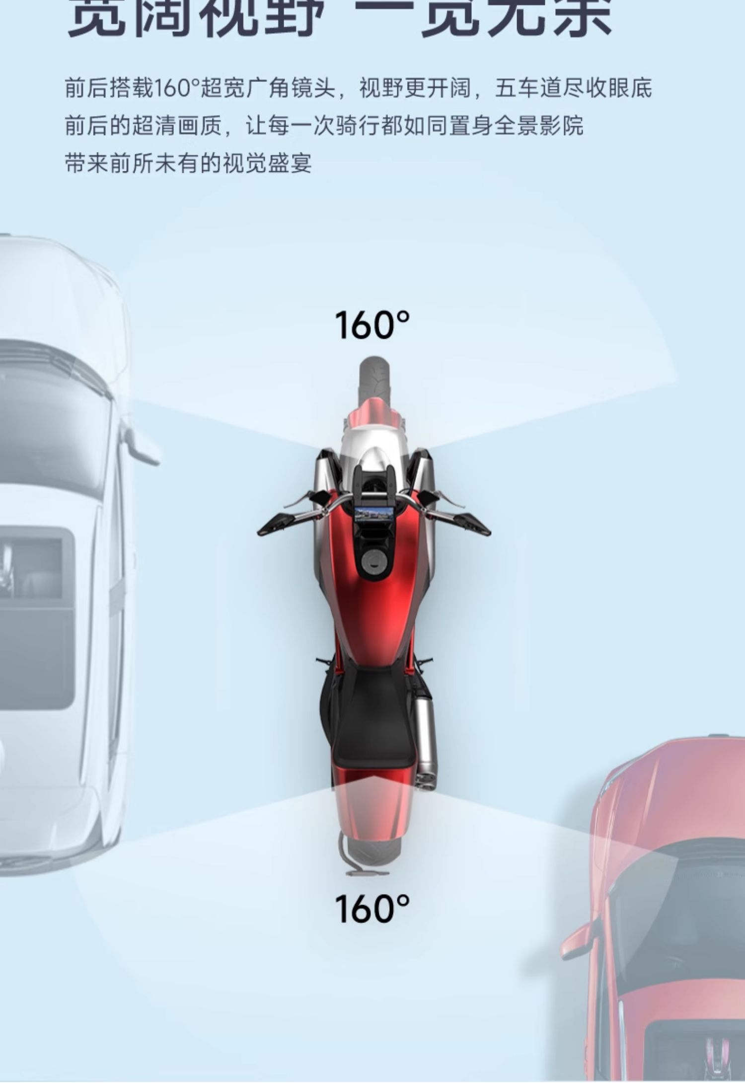 Motorcycle Driving Recorder, Smart Car Front and Rear Dual-Lens Navigator All-In-One Machine