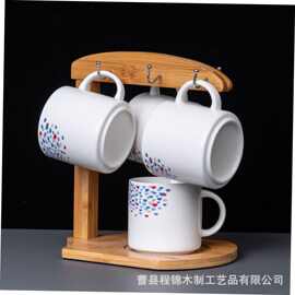 竹制杯架马克杯玻璃杯架子水杯收纳挂架咖啡杯沥水架台面收纳架