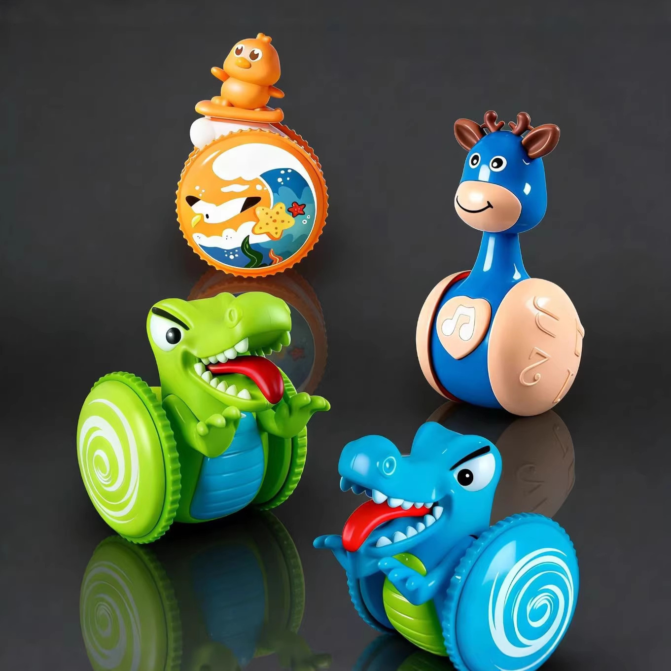 Baby Rocking and Spinning Roly-Poly Toy for Infants to Learn to Raise Their Heads and Crawl, Small Toy for Stall Selling and Wholesale