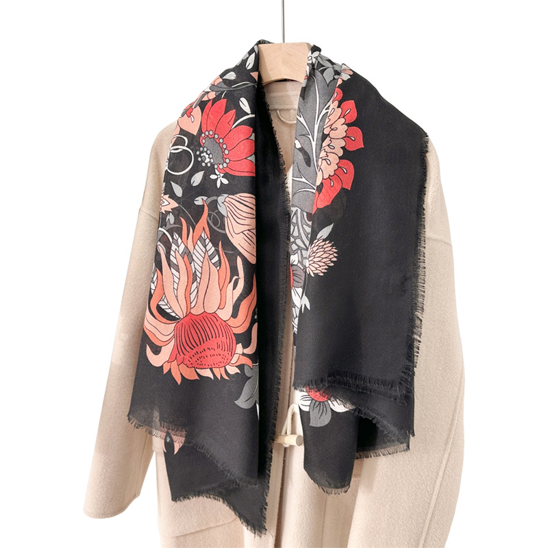 Otoño y invierno nuevo temperamento de cuello caliente para quitar la toalla cuadrada impresa bufandas de estilo coreano 130CM