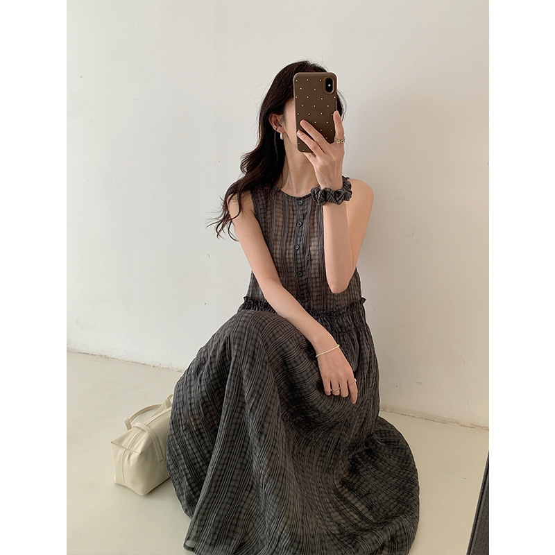 Nalan's New Spring and Summer Korean-Style Elegant Lace Sleeveless Dress (Comes with a Matching Hair Tie) 9927 Nalan's New Spring and Summer Korean-Style Elegant Lace Sleeveless Dress (Comes with a Matching Hair Tie) 9927