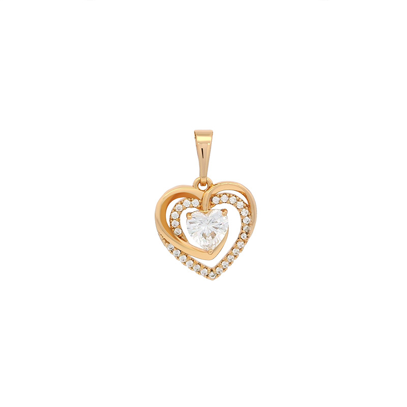 Xuping estilo simple retro aleación de cobre chapado 18k colgante de color simple joyas artificiales huecadas adornos de amor
