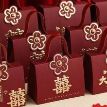 结婚喜糖盒子2025新款婚礼伴手高级感糖果礼盒包装空盒子手提袋子