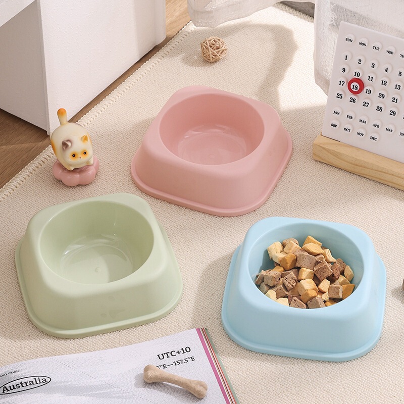 Cat bowl, dog bowl, square pet bowl, large, medium, and small dog food bowl, cat food bowl, water bowl, tableware, pet supplies