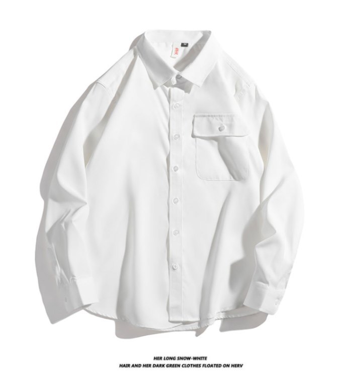 European Style Workwear For Men, Spring And Autumn New Loose Fit Casual Solid Color Shirt Jacket Trendy_viptrois.com