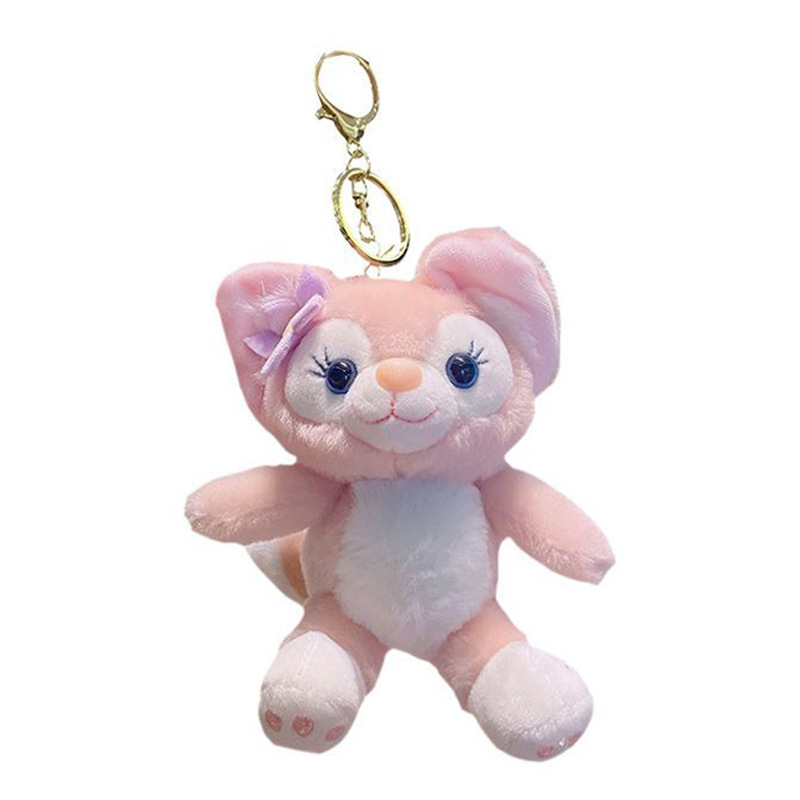かわいいぬいぐるみのピンクのキツネのキーホルダー卸売りはアニメの人形のキーホルダーのカップルのバッグのペンダントを飾ります。|undefined