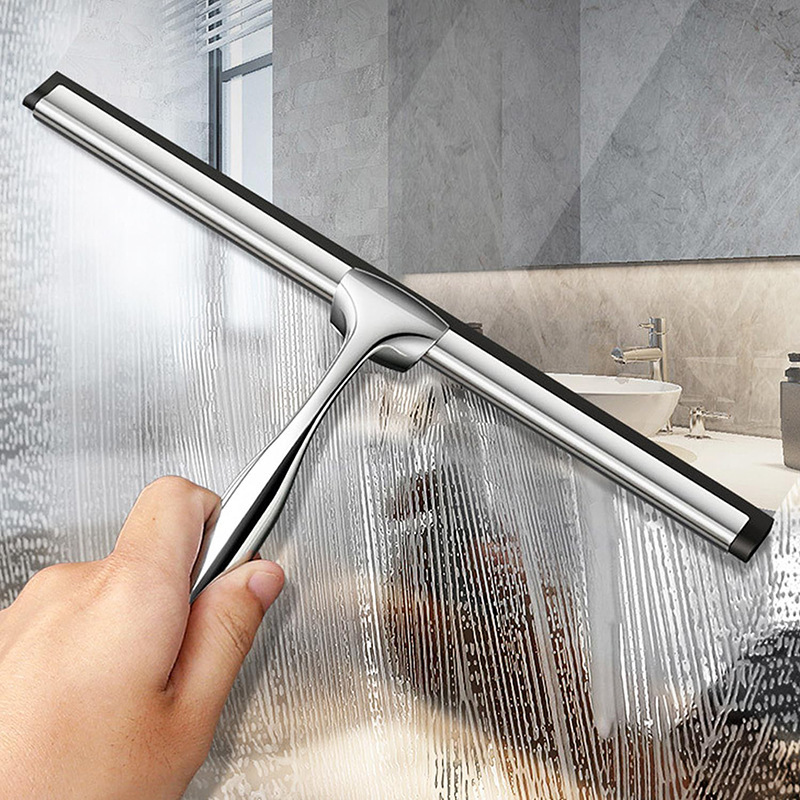 Stainless Steel Glass Wiper with Hook Zinc Alloy Silicone Scraper Commercial Cleaning Tool Countertop Wiper Stainless Steel Glass Wiper with Hook Zinc Alloy Silicone Scraper Commercial Cleaning Tool Countertop Wiper